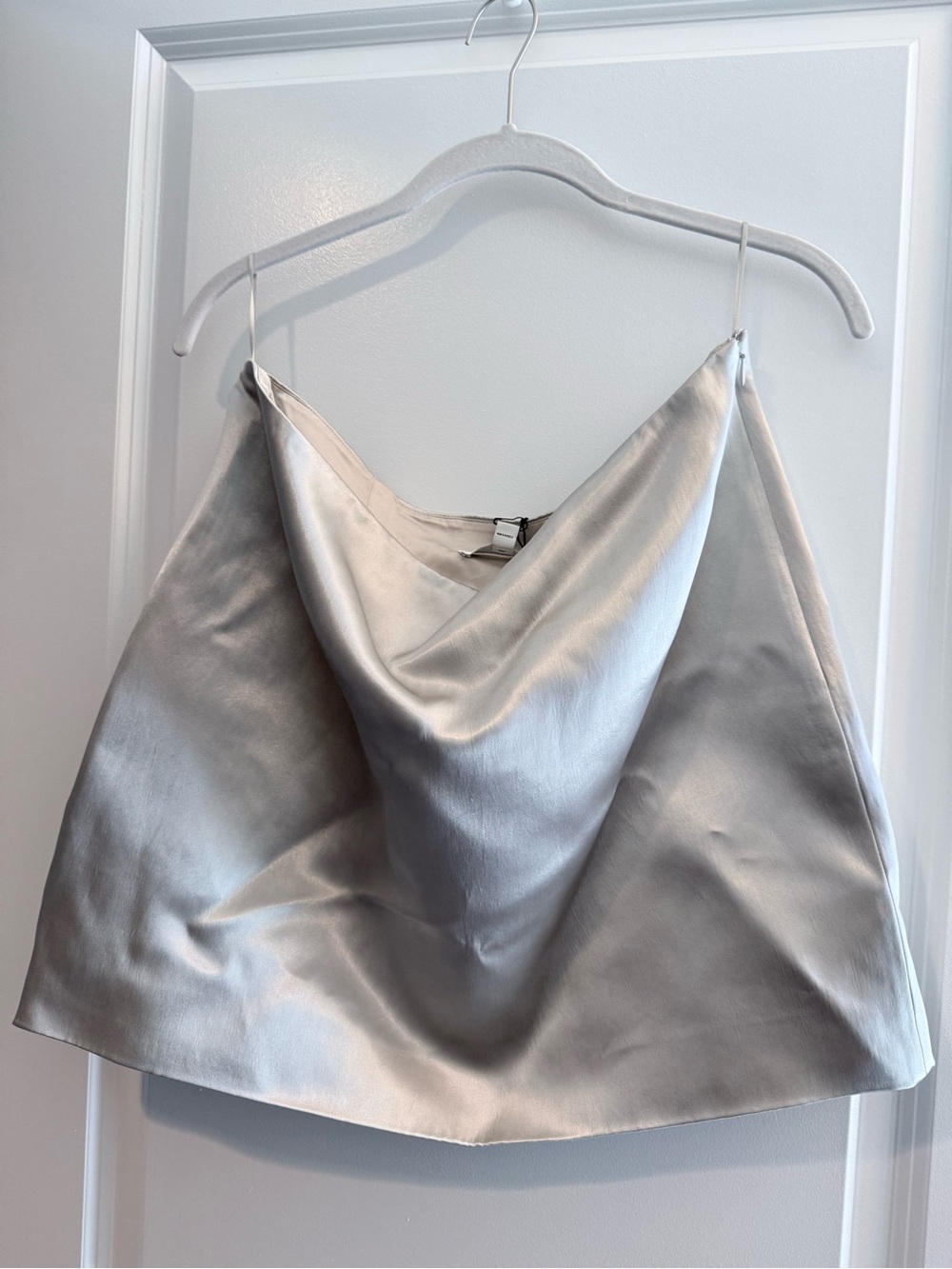 Banana Republic Silver Satin Skirt
